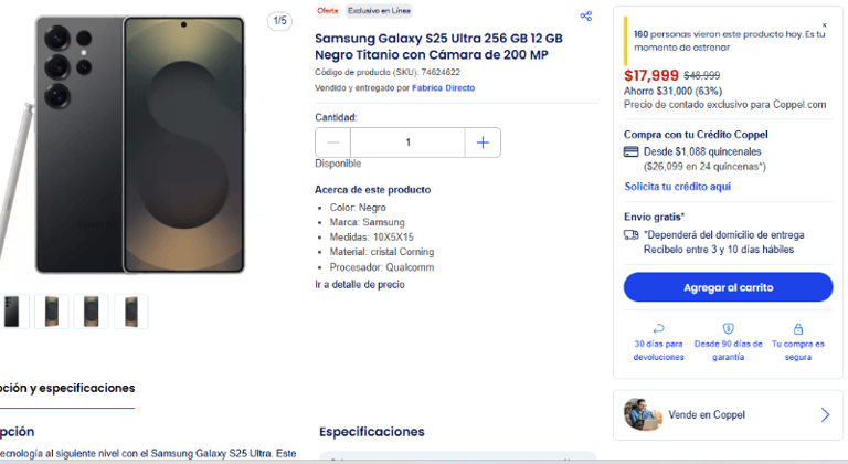 Aun es tiempo: El Samsung Galaxy S25 Ultra de 256GB mantiene precio de ...