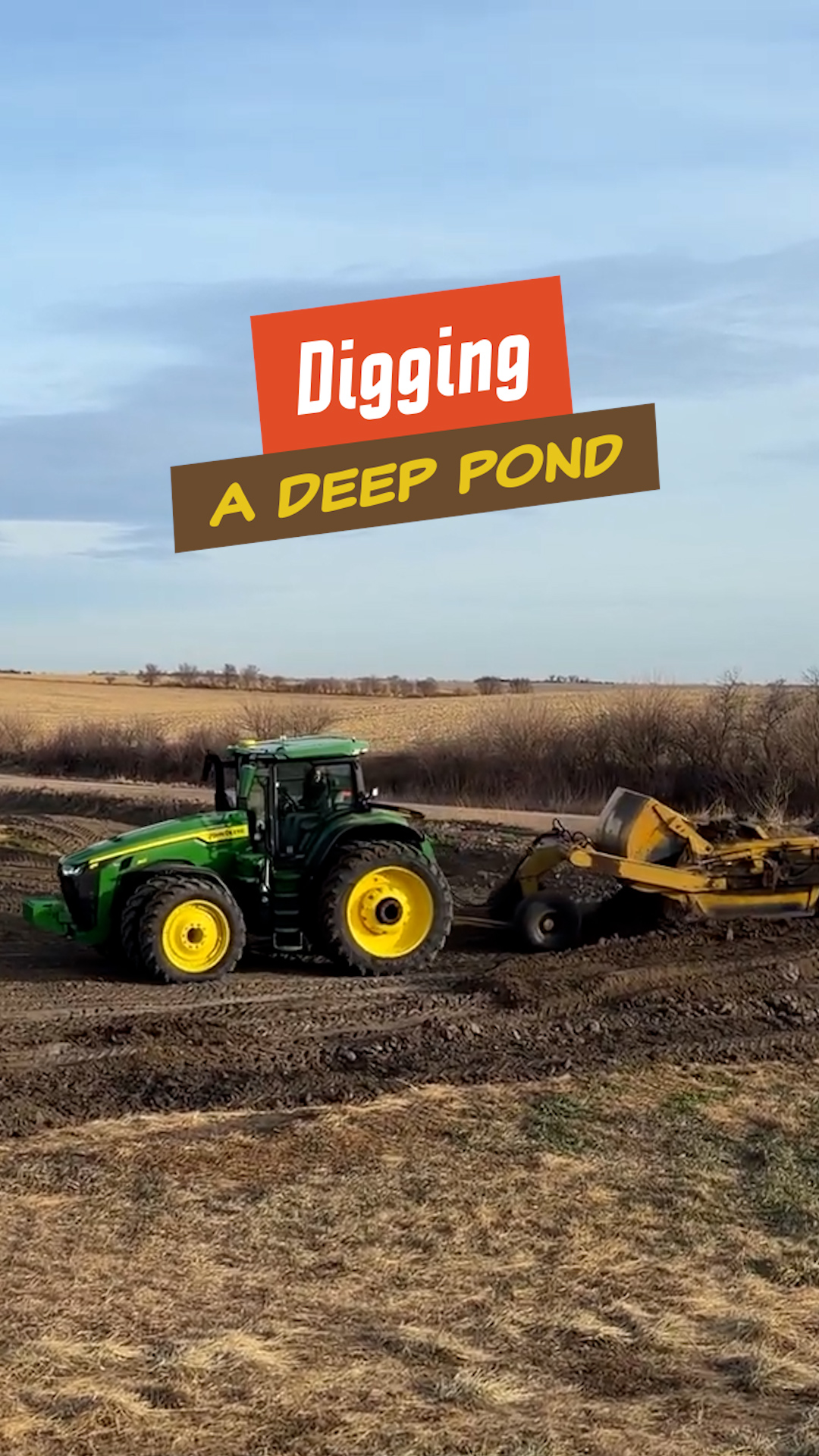 Digging a 1-acre pond with an excavator