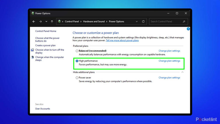 Power plan setting Windows 11.