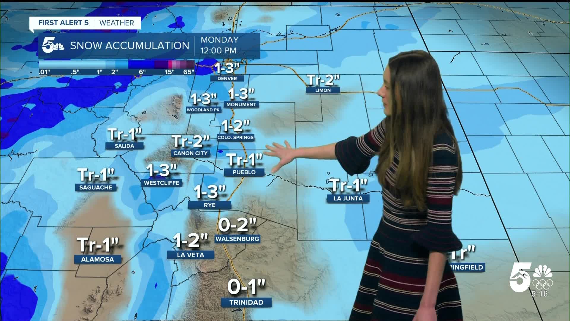 A strong cold front will bring snow and colder air to southern Colorado ...