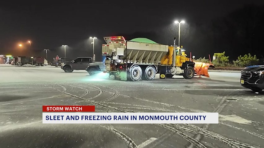 Icy precipitation causes dangerous road conditions in Monmouth County