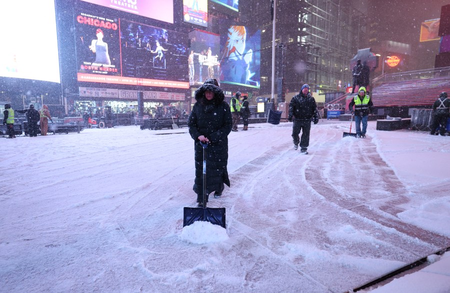 How much snow did NYC, NJ get during the storm?<br>