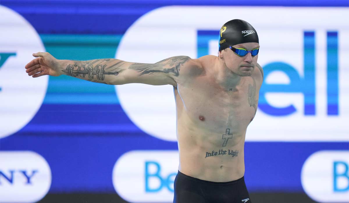 Olympic swimmer Adam reportedly snubbed some members of the family, including his mother, from the wedding amid an intense family feud. Pic: Chris Tanouye/Getty Images