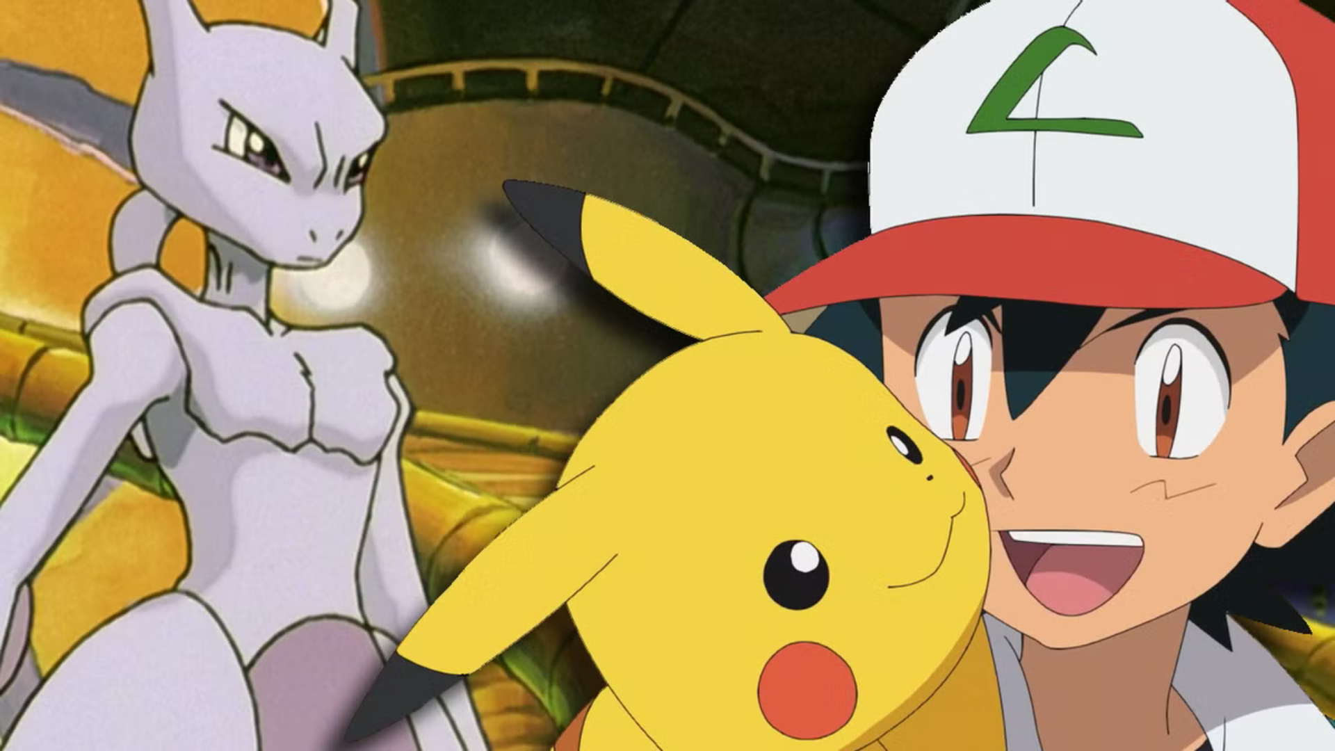 Pokemon The First Movie Mewtwo, Ash, and Pikachu