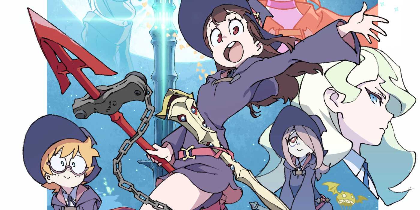 Little Witch Academia's main cast posing for a poster.