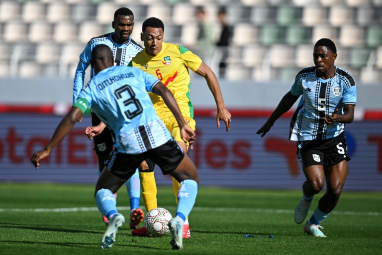 Yohan Roche (C) scores for Benin against Botswana in Rabat