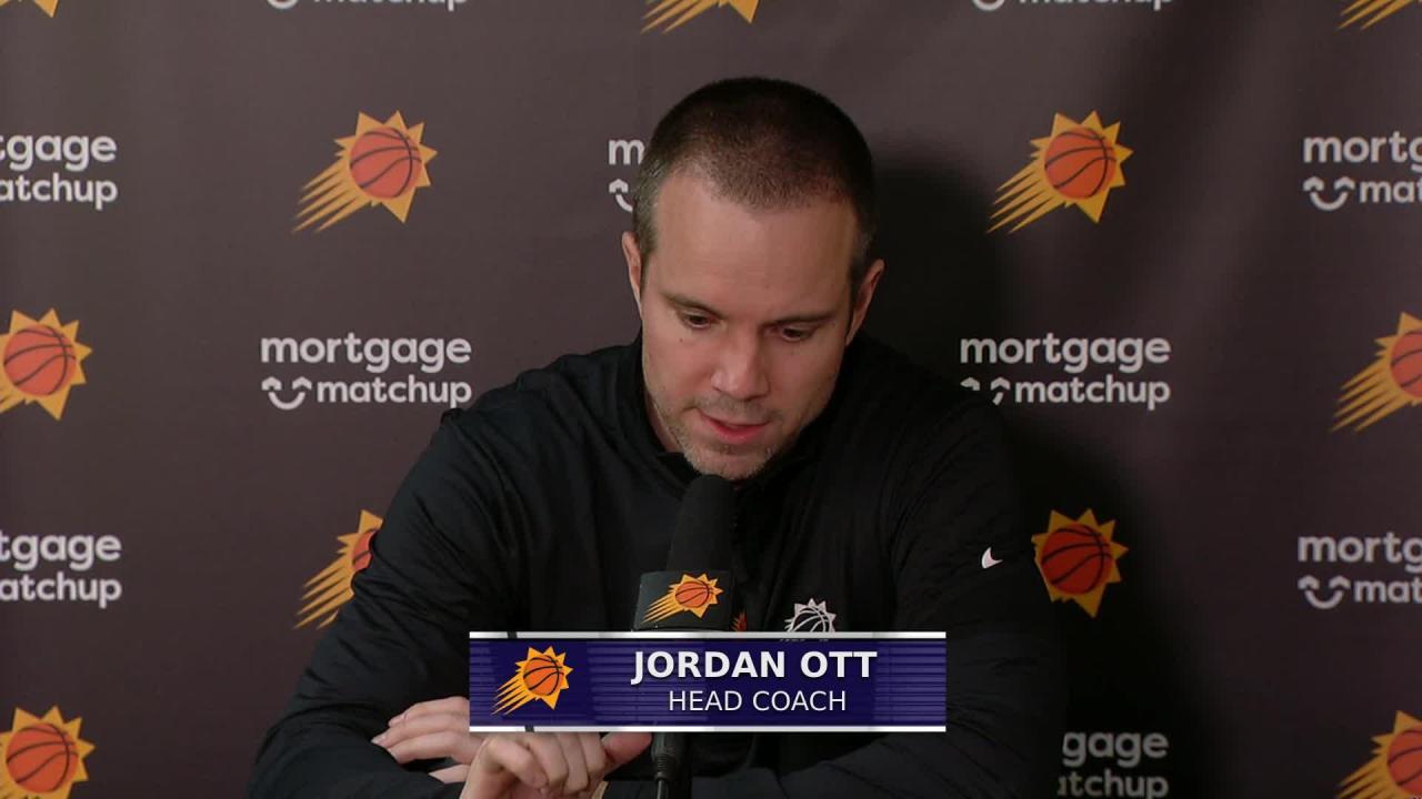 PHX 123, NOP 114: Suns coach Jordan Ott postgame media availability