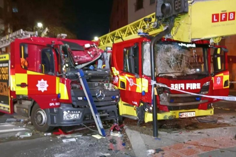 Several firefighters have been taken to hospital after the crash
