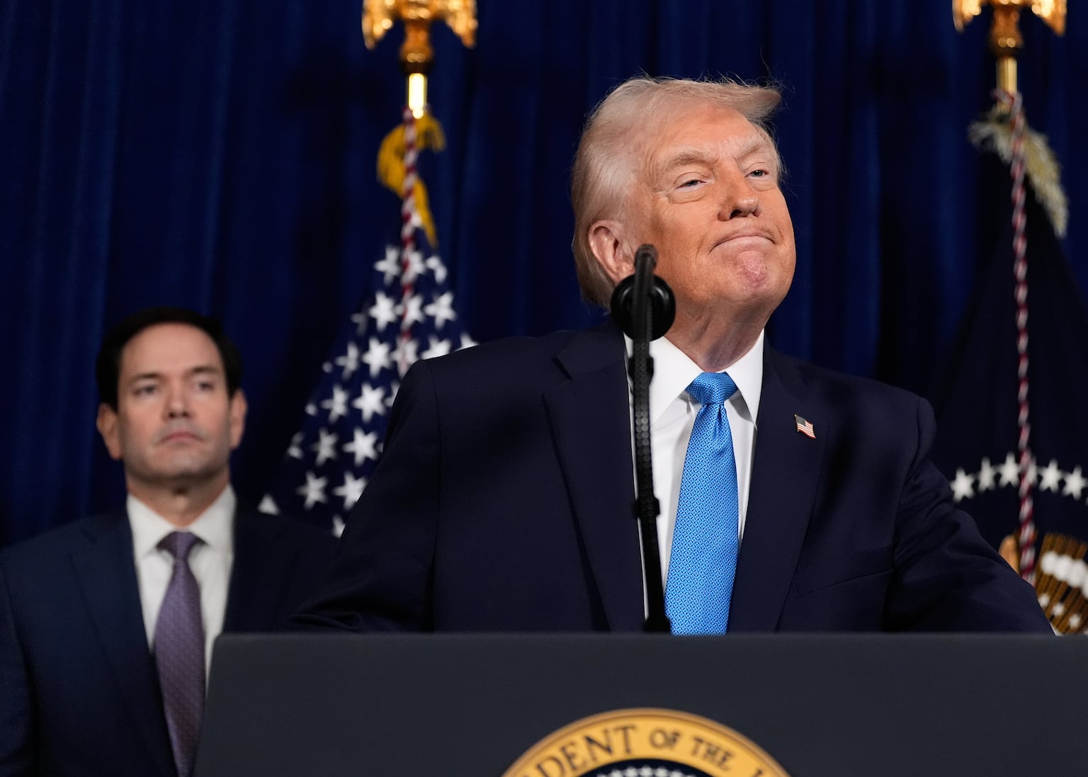 Trump insists 'we're in charge' as Rubio says US will press change in ...