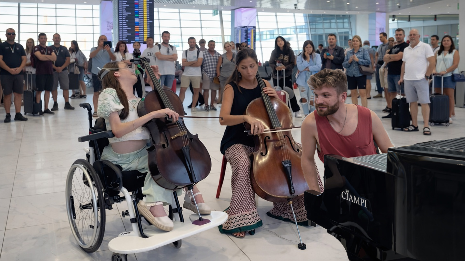 An unexpected cello performance at the airport