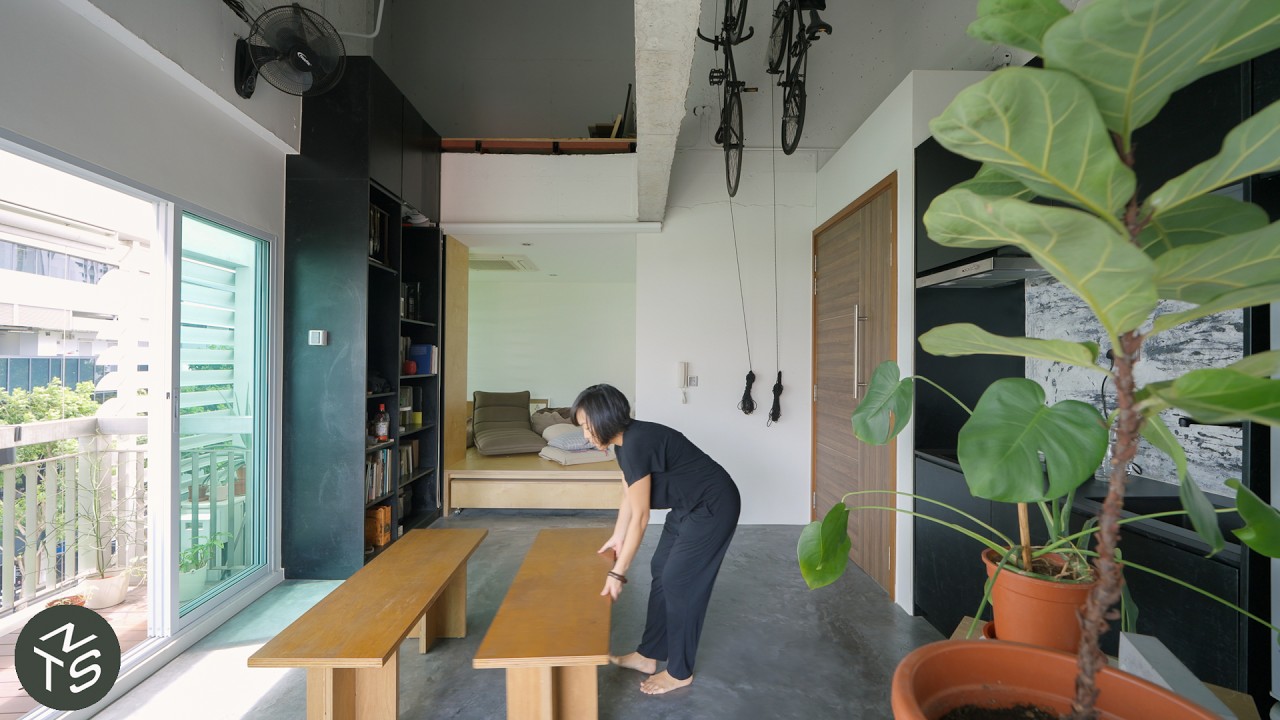 Unique industrial loft apartment renovation, Singapore 50sqm/538sqft