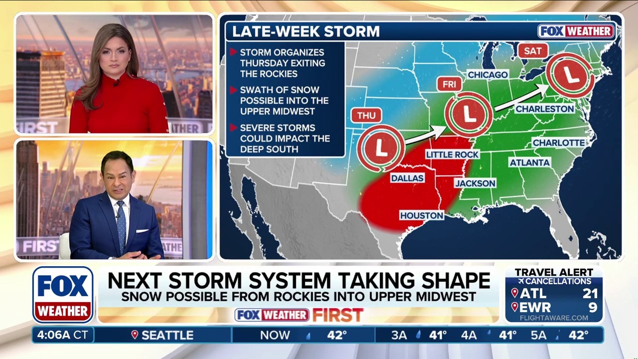 Late-week cross-country storm to bring heavy rain for millions, snow ...