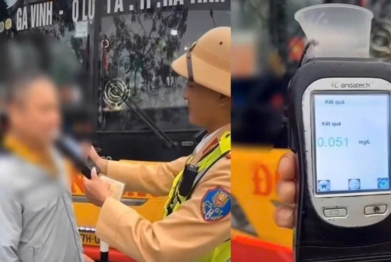 Hai tài xế xe buýt vi phạm nồng độ cồn