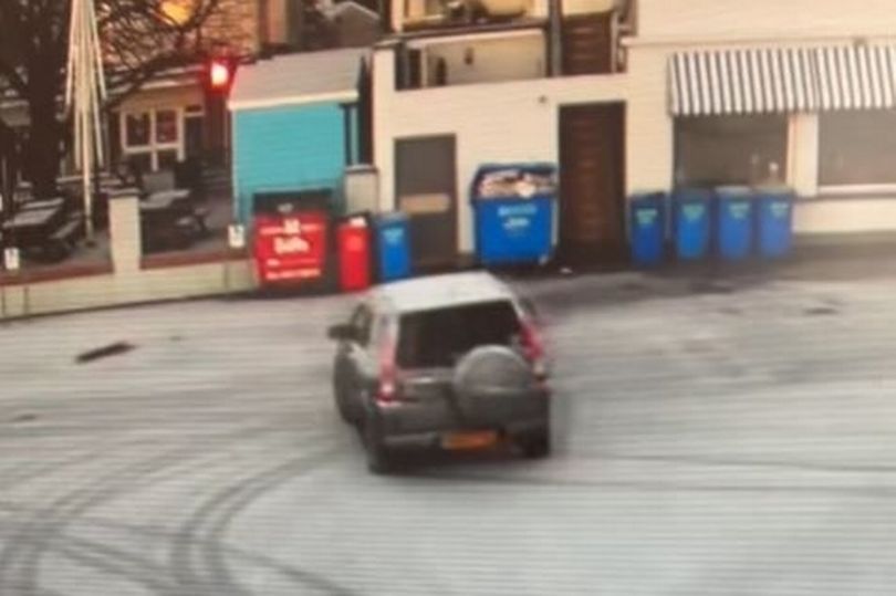 Man accidentally spins vehicle 360 degrees in icy car park then styles ...