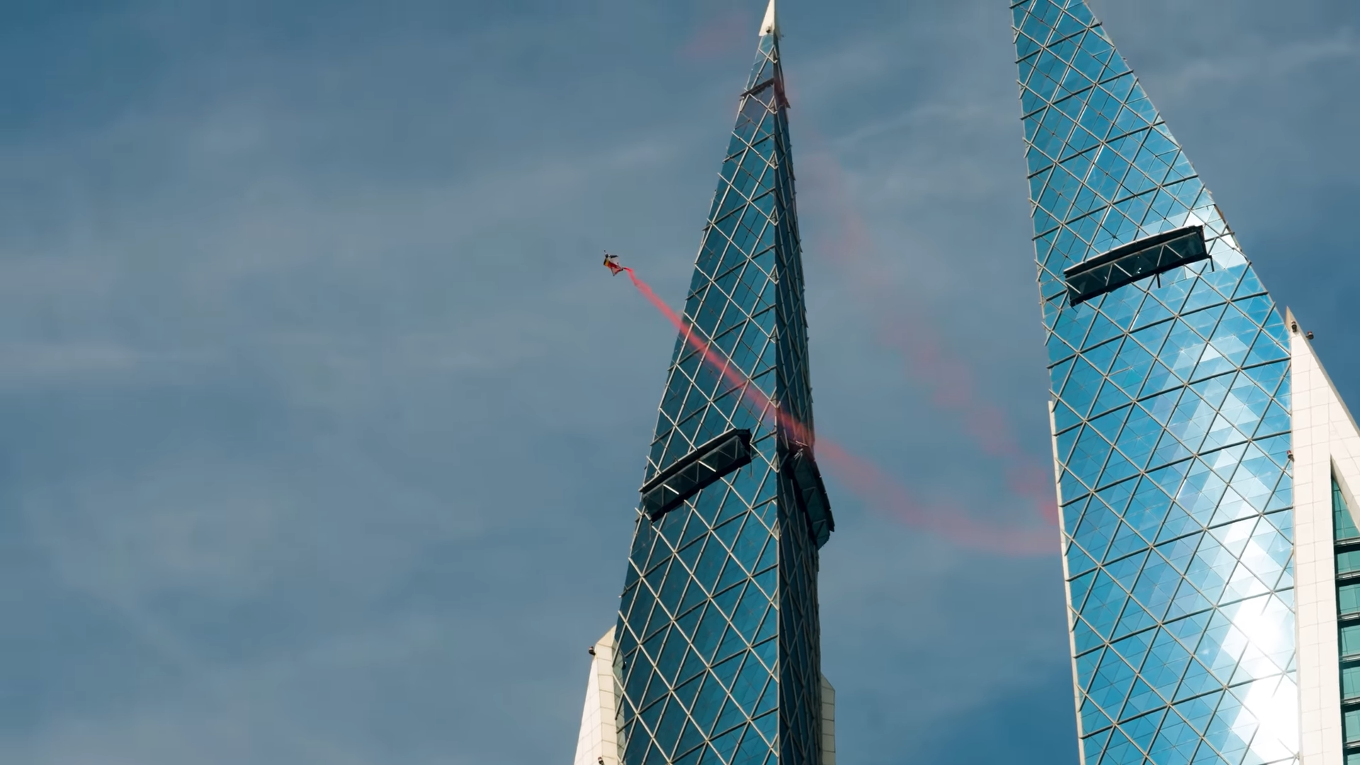 He flew straight through the building
