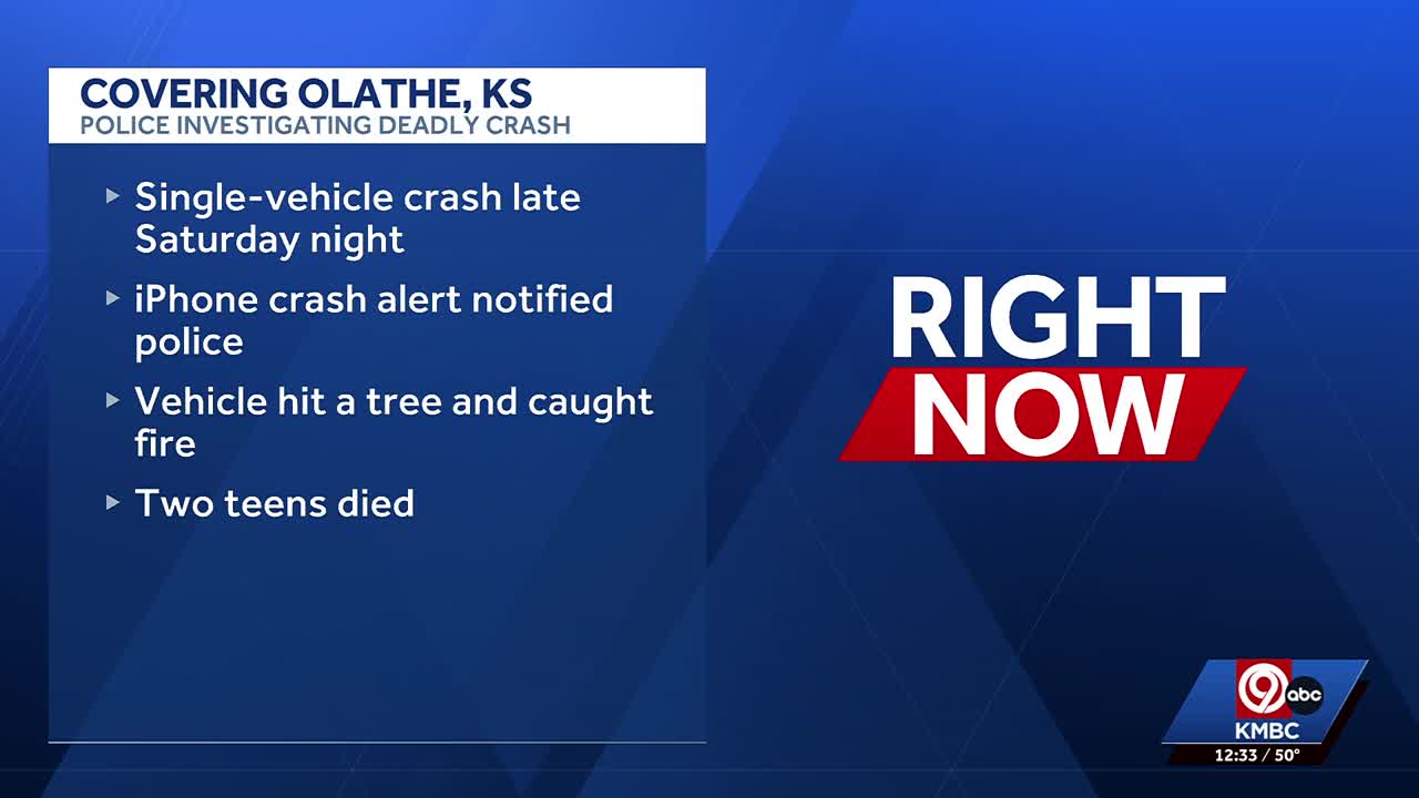 Two teens killed after crashing into tree in Olathe