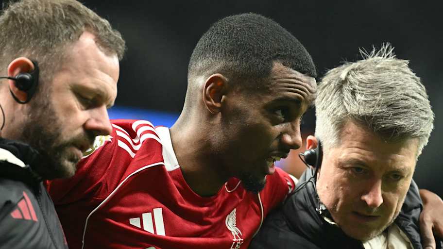 Alexander Isak (centre) faces a lengthy spell on the sidelines. | USTIN TALLIS/AFP/Getty Images