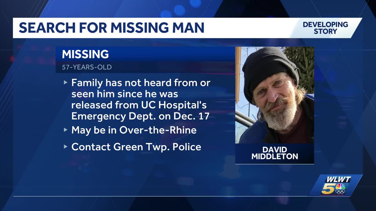 Green Township police searching for missing man last seen in December
