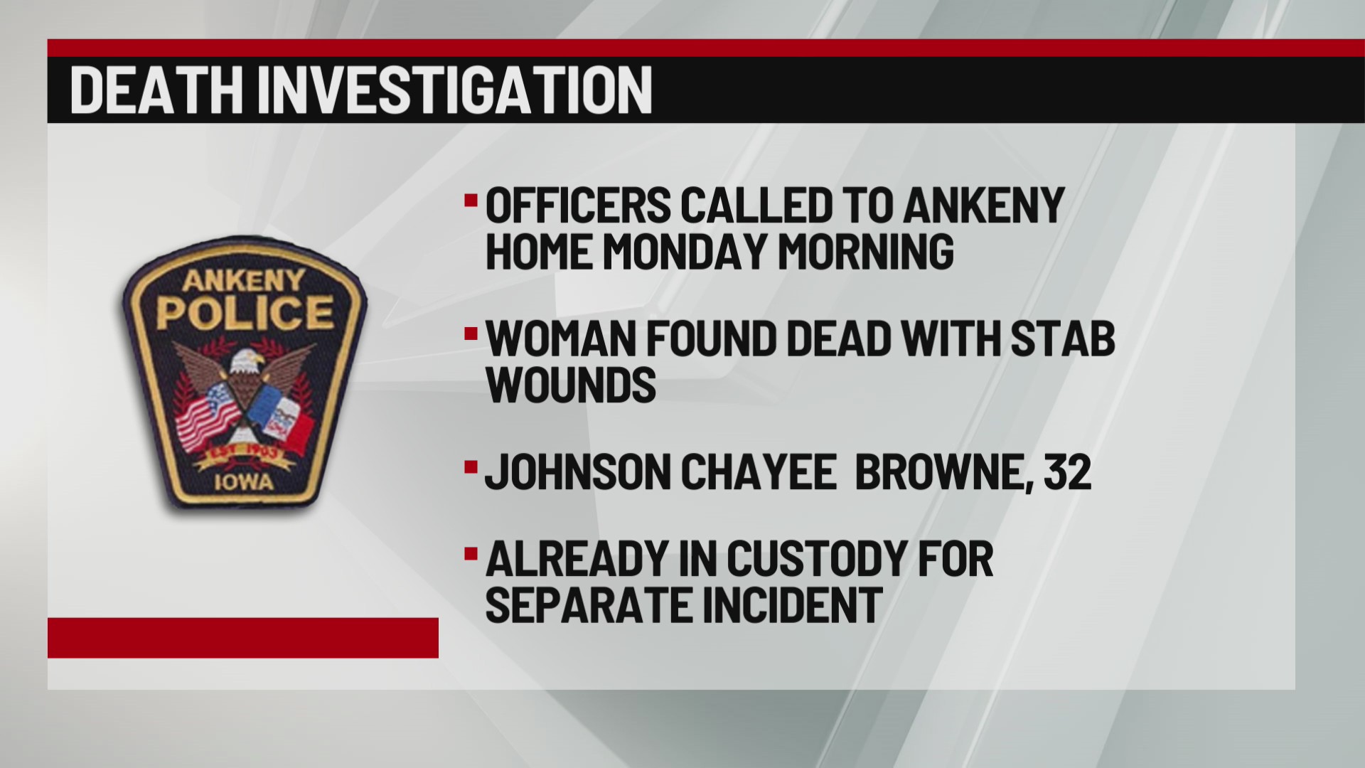 Ankeny man charged with first-degree murder after woman found dead in home