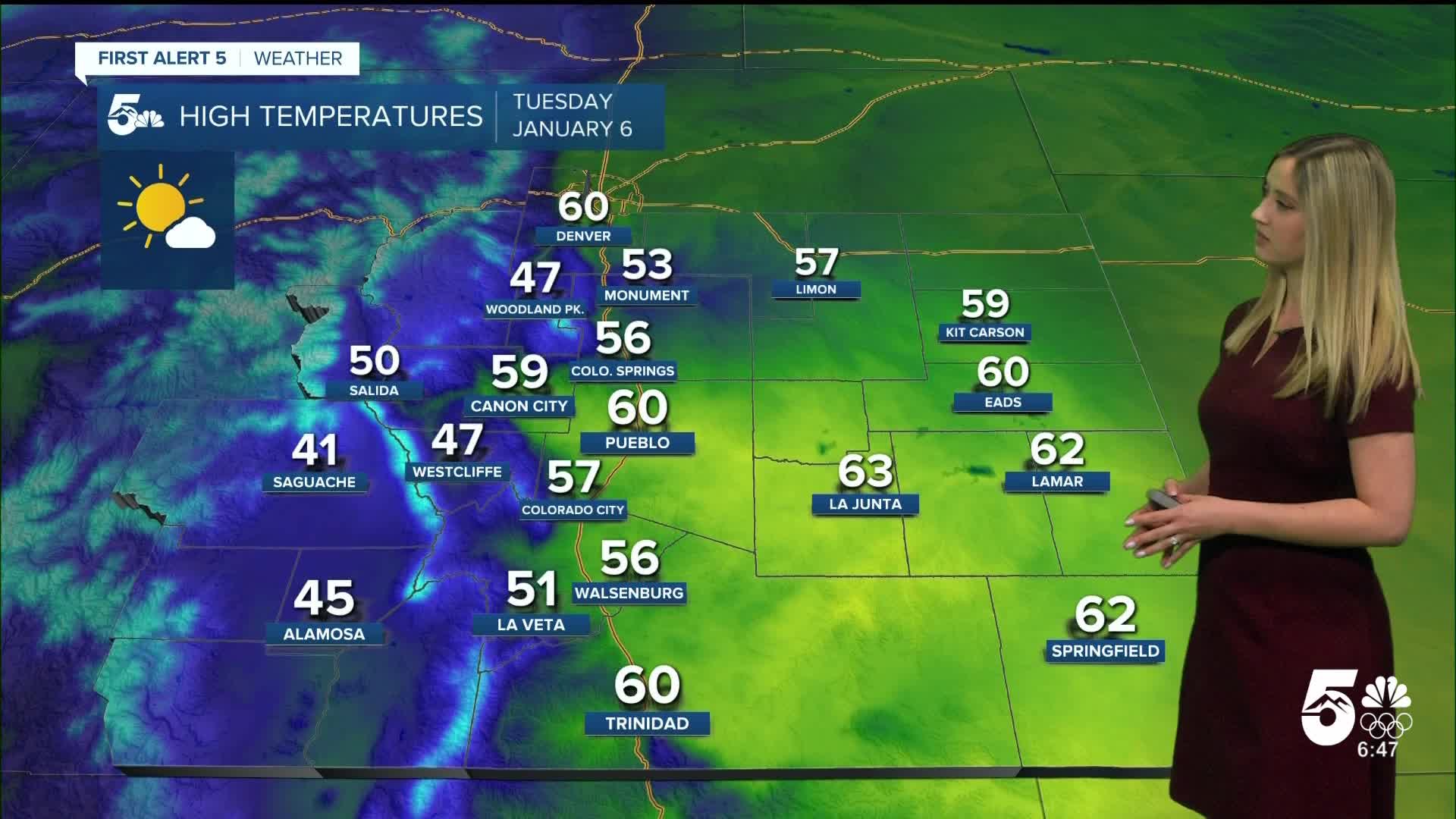 Southern Colorado remains warm and dry until snow moves in on Thursday