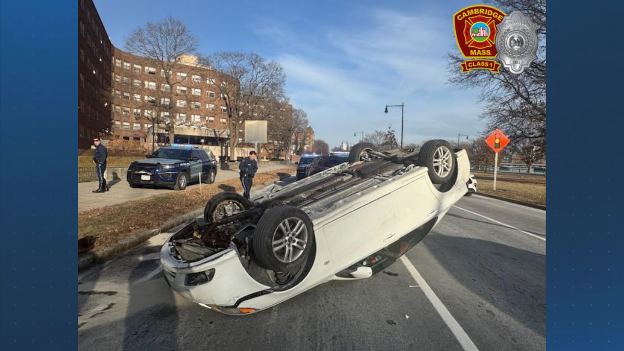 One person hospitalized after rollover crash in Cambridge