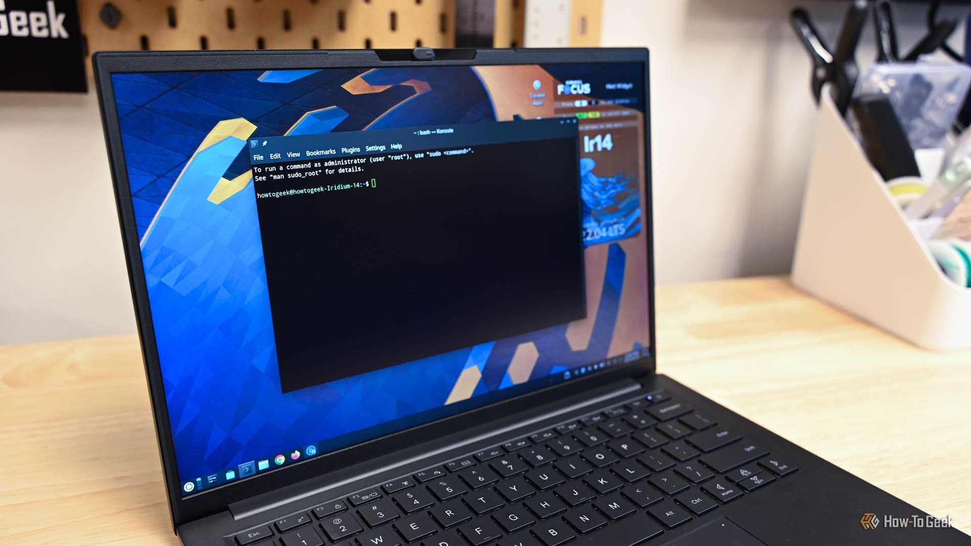 KDE Konsole Terminal open on the Kubuntu Focus Ir14.