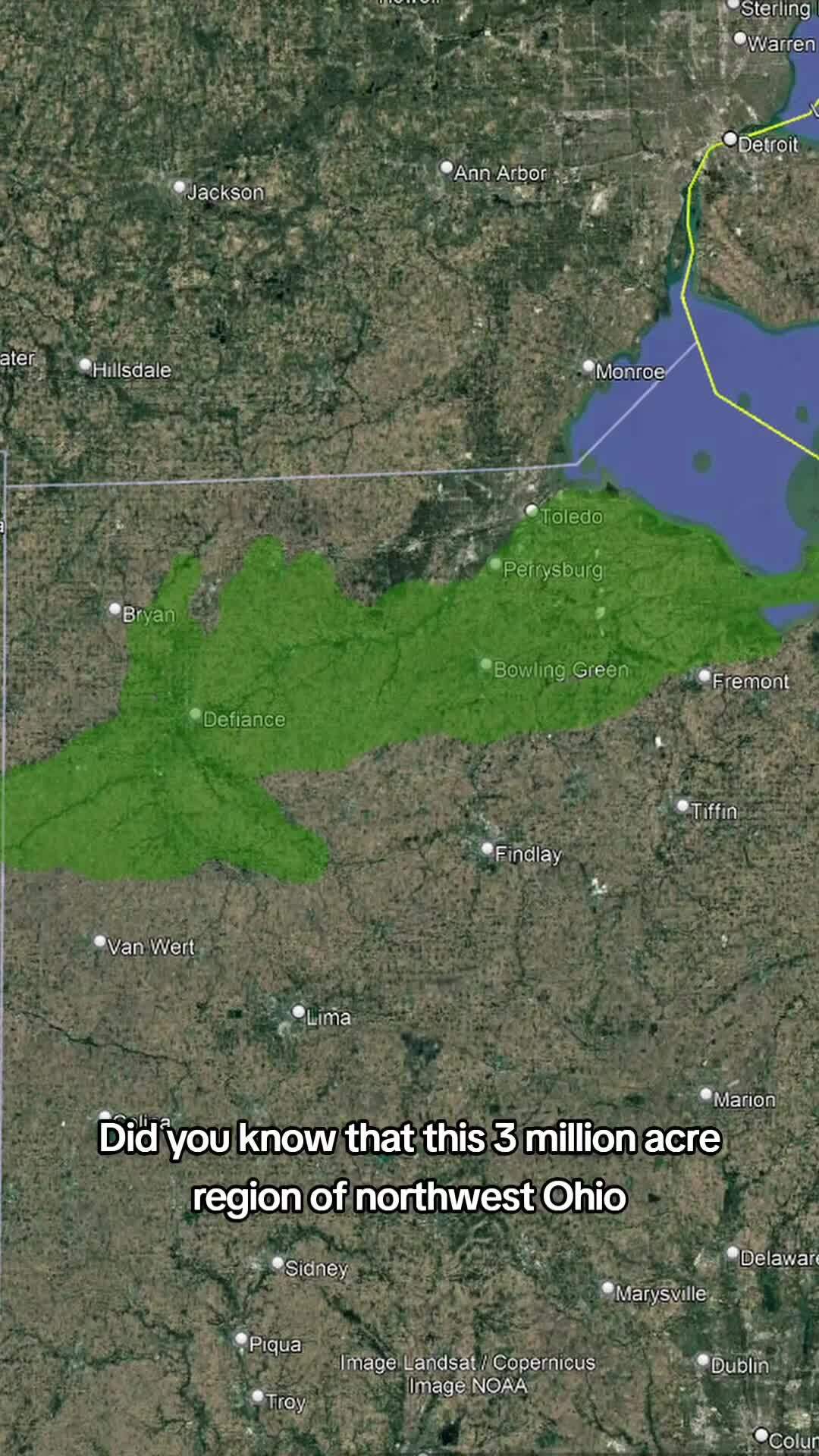 The former massive swamp in northwest Ohio #geography