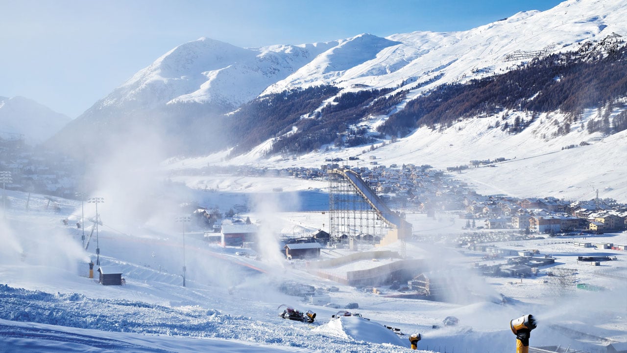 Livigno's snowfarming, snowfactory secure Olympic snow