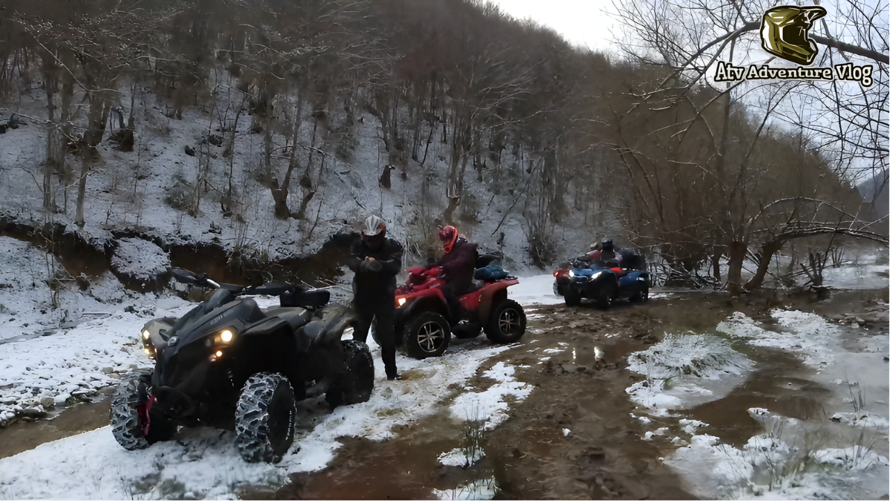 Crossing the raging river valley road block