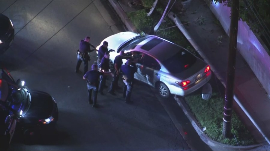 Possible DUI pursuit suspect in LA in custody after high-speed crash