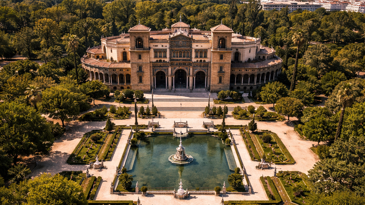 Aerial view of Seville’s traditional arts museum