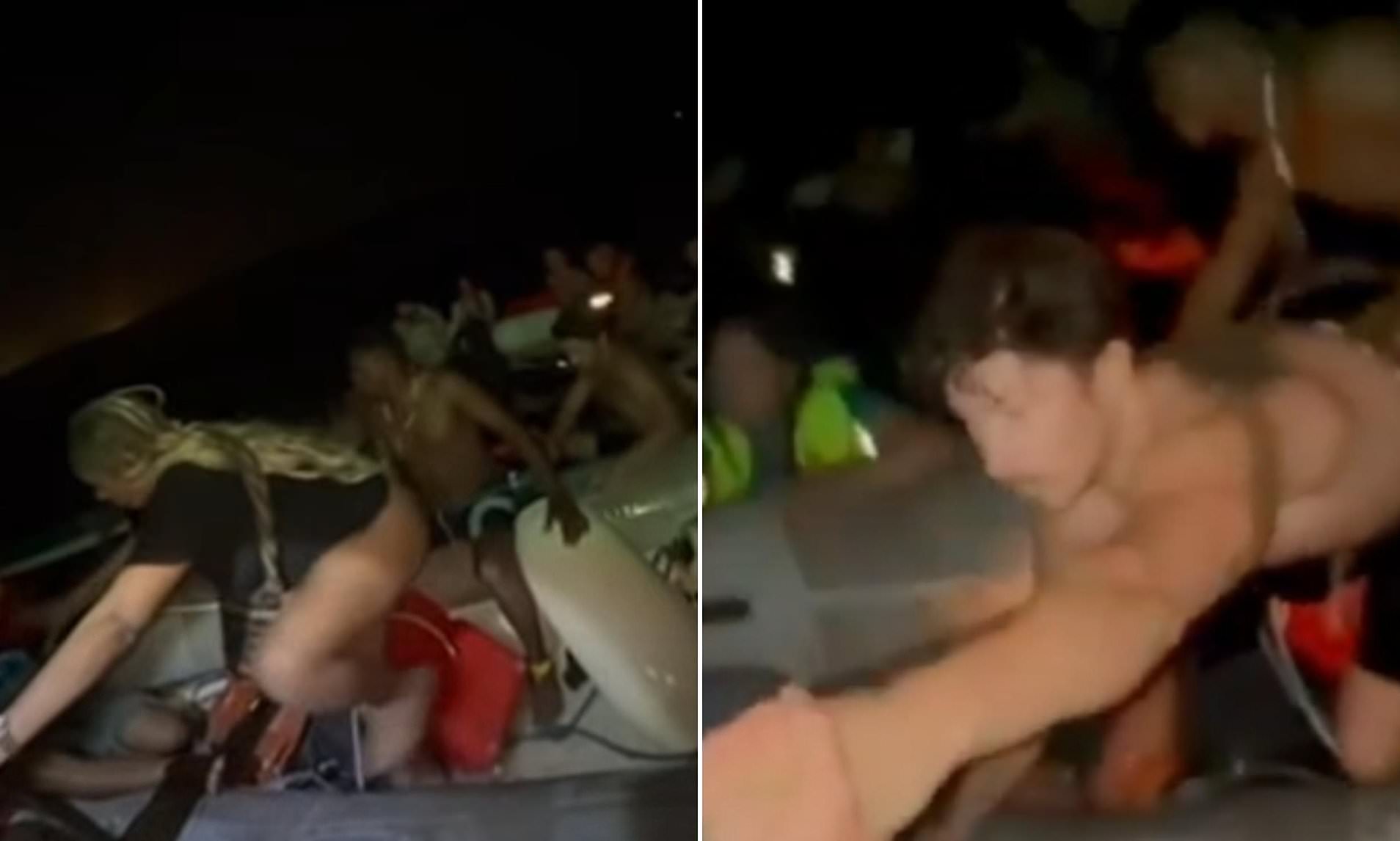 Two Brits cheat death after sailing boat is hit by cargo ship and sinks ...