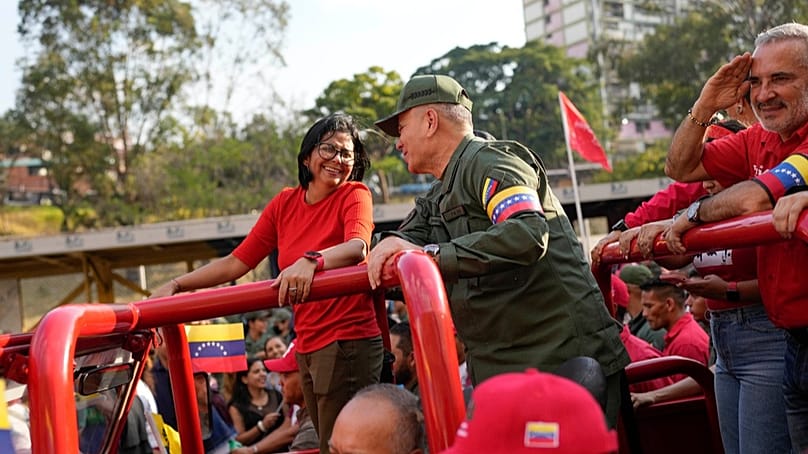 FILE: Venezuelan Vice President Delcy Rodriguez in Caracas, Venezuela, March 15, 2023. Matias Delacroix/Copyright 2023 The AP. All rights reserved
