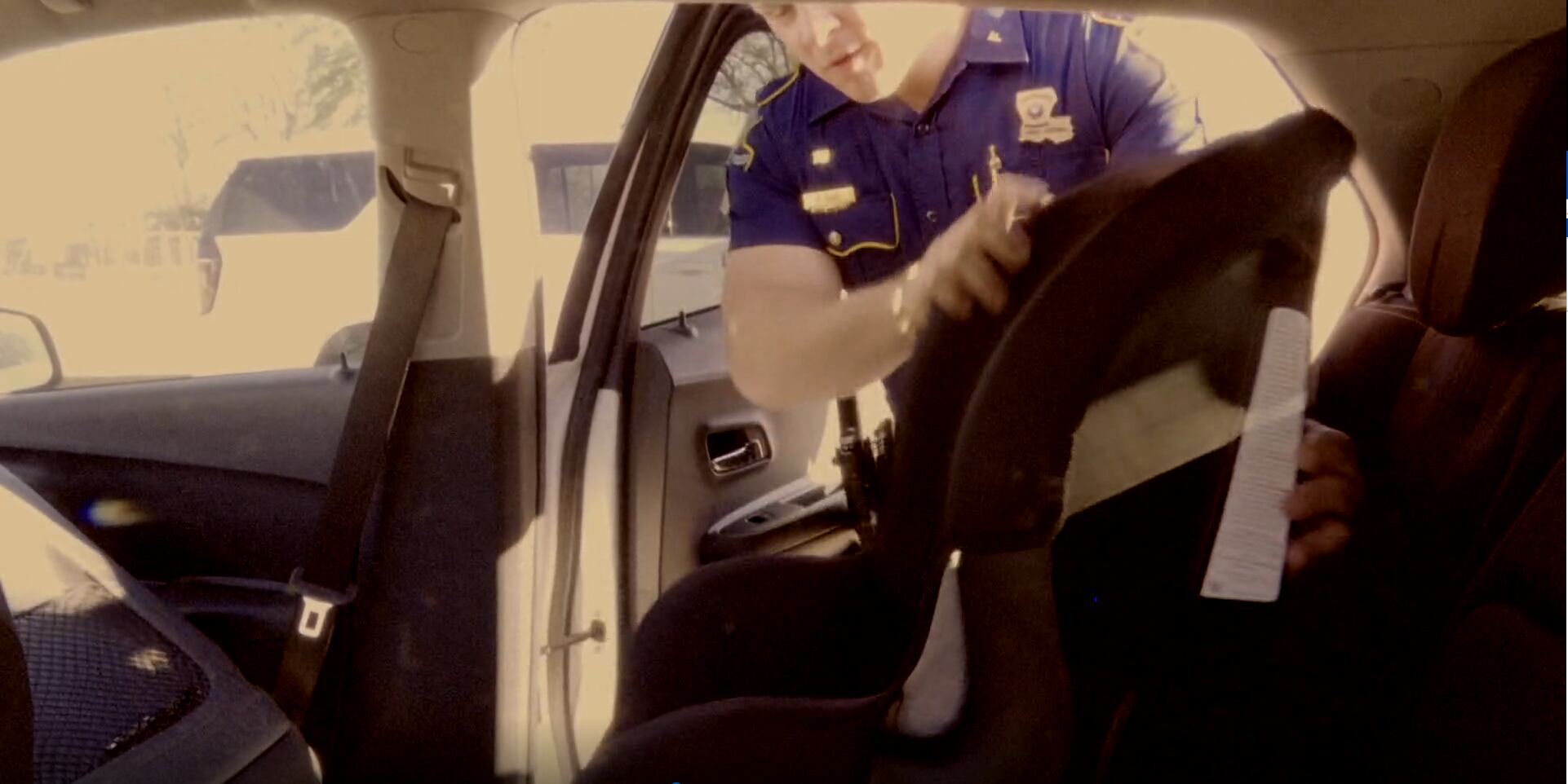 Louisiana State Police demonstrates proper child restraint techniques ...