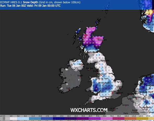 Snow maps show blizzards as far south as London with only 1 county ...