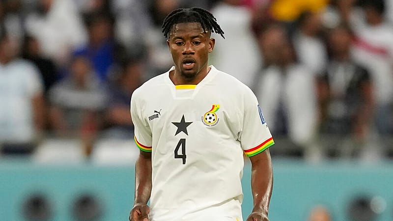 Le Ghanéen Mohammed Salisu lors du match de la Coupe du monde contre la Corée du Sud, au stade Education City d'Al Rayyan, au Qatar, le 28 novembre 2022