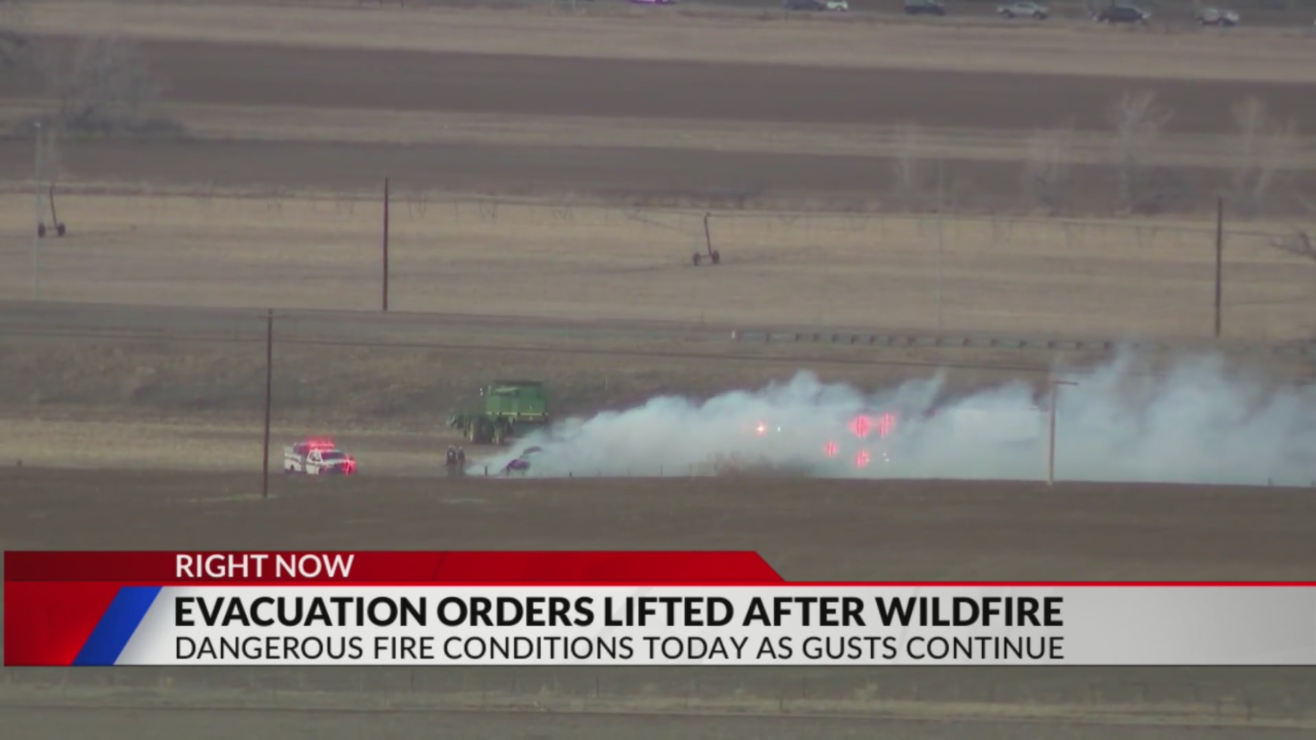 Evacuation orders lifted after wildfire