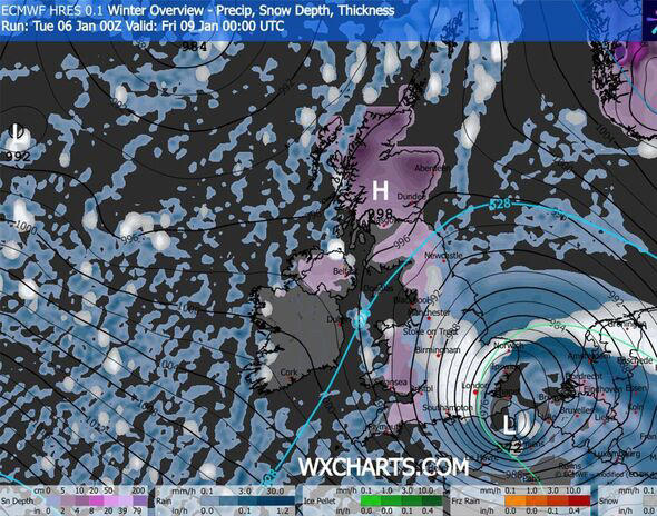 Snow maps show blizzards as far south as London with only 1 county ...