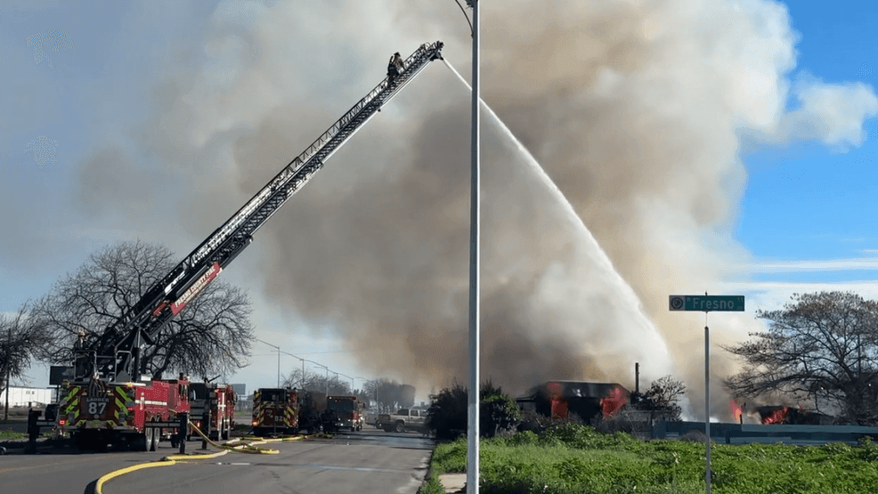 Large fire in Fowler; thick smoke seen for miles