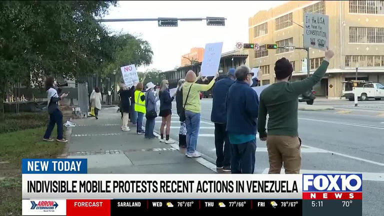 Indivisible Mobile protests recent US actions in Venezuela
