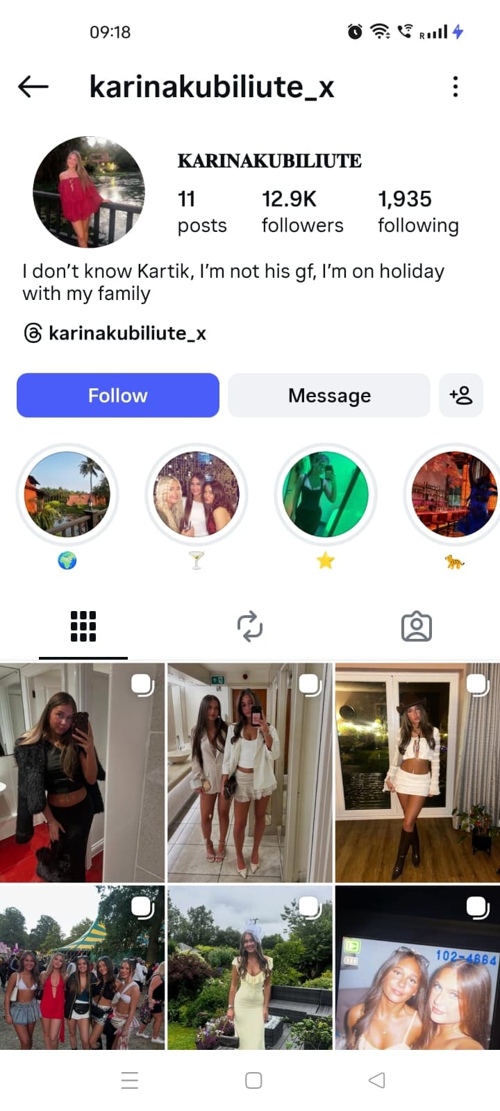 Karina Kubiliute, viral woman who was linked to Kartik Aaryan, updates ...