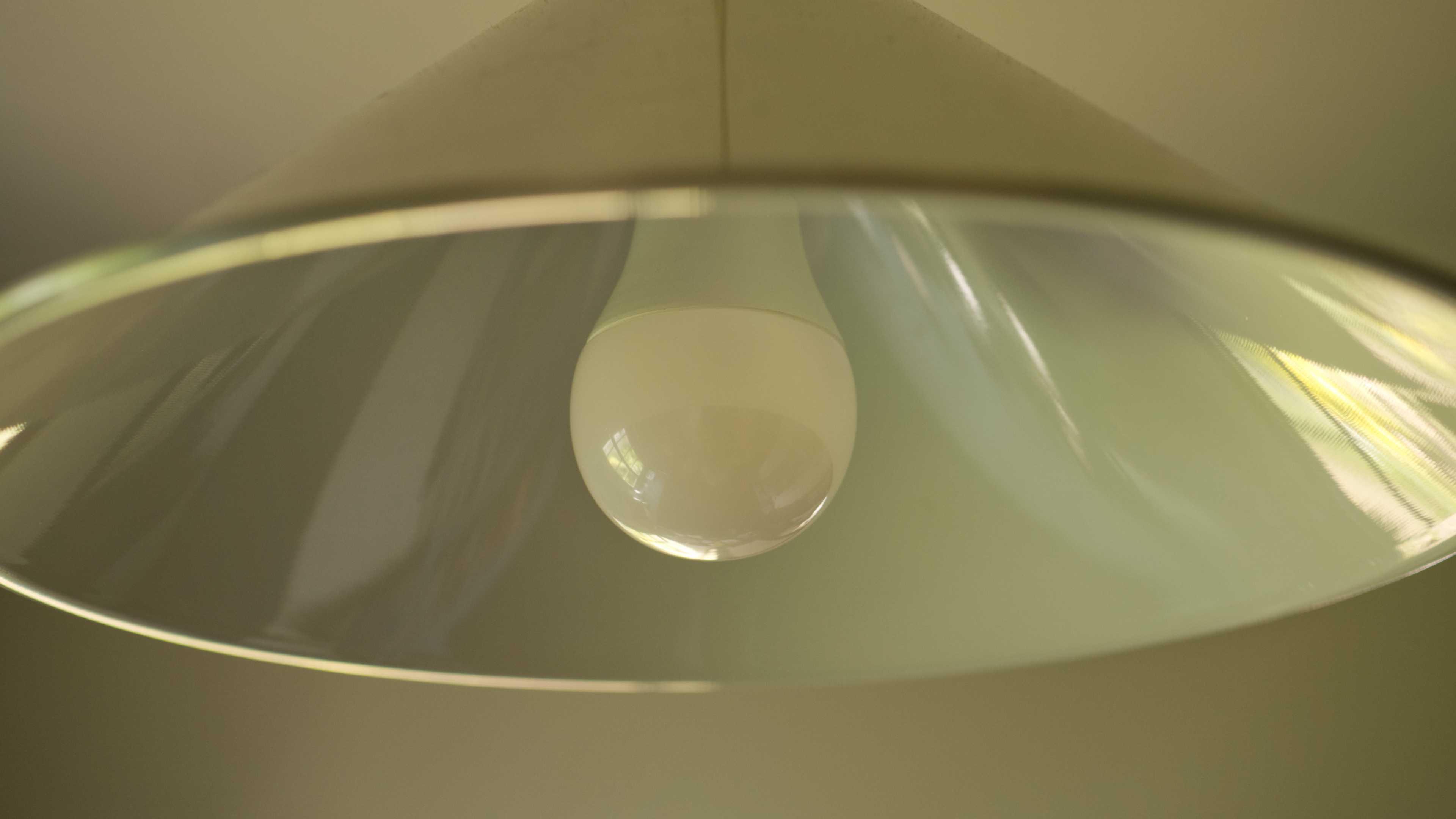IKEA Tradfri smart bulb in a kitchen overhead light.-1