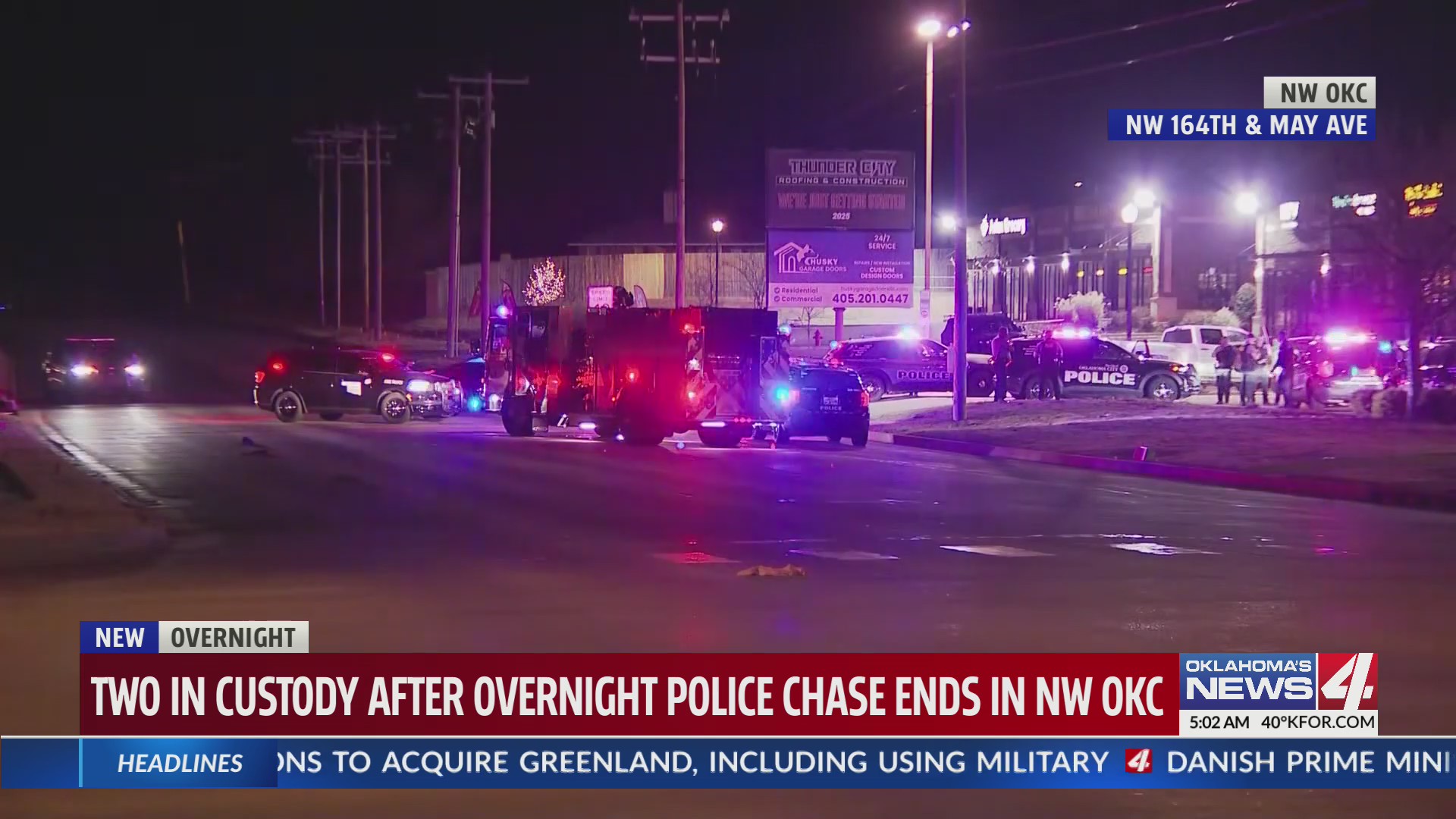 Two in custody after police chase ends in NW Oklahoma City