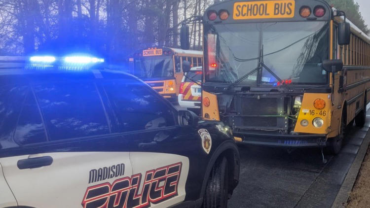School bus crash in Madison; no injuries reported