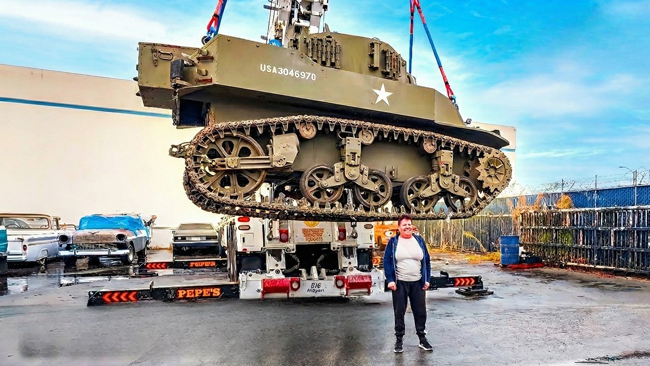 Lifting an original World War 2 tank!