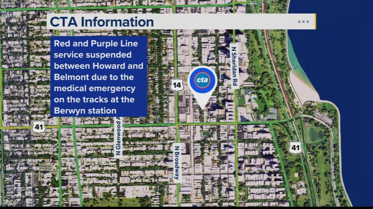 Medical emergency disrupts CTA service at Berwyn Red Line station on ...