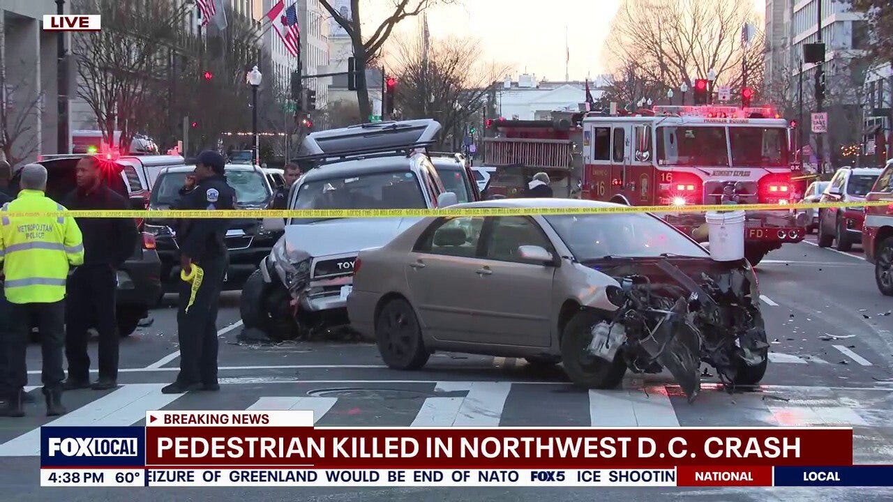 Pedestrian killed in DC crash