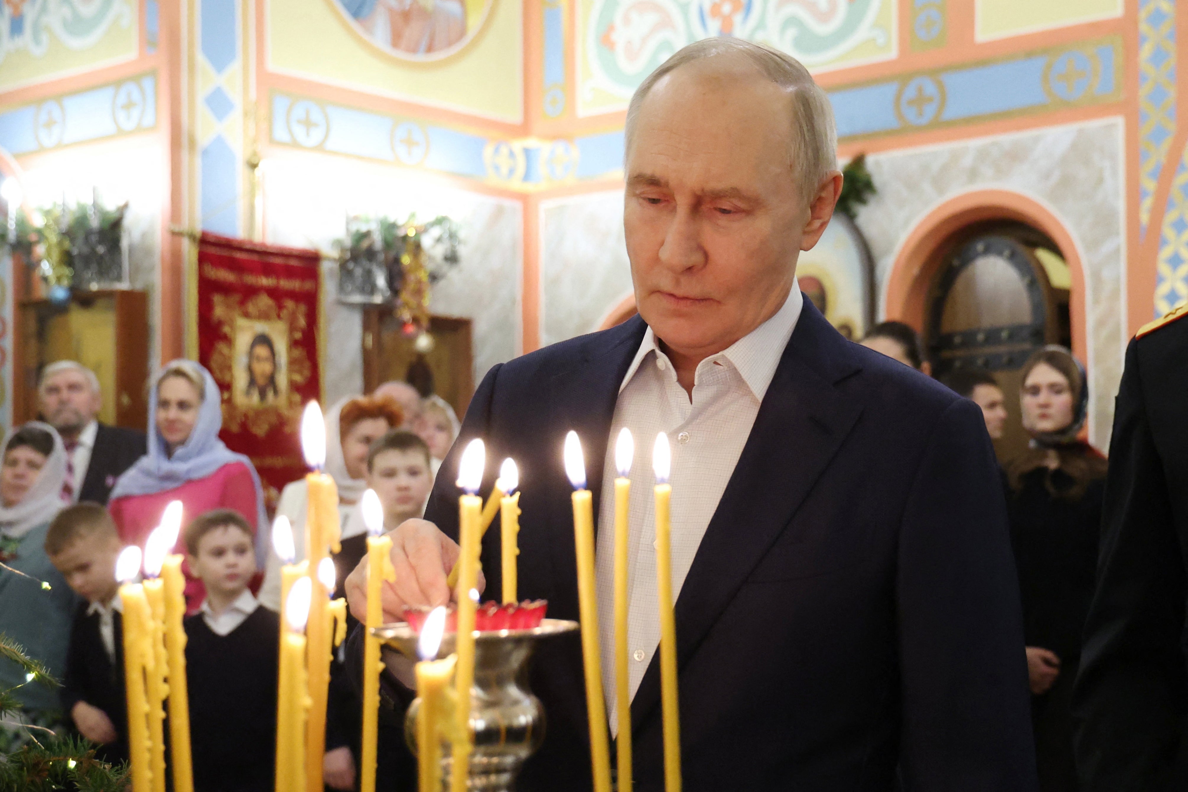 Vladimir Putin made the comments during an Orthodox Christmas celebration (POOL/AFP via Getty Images)
