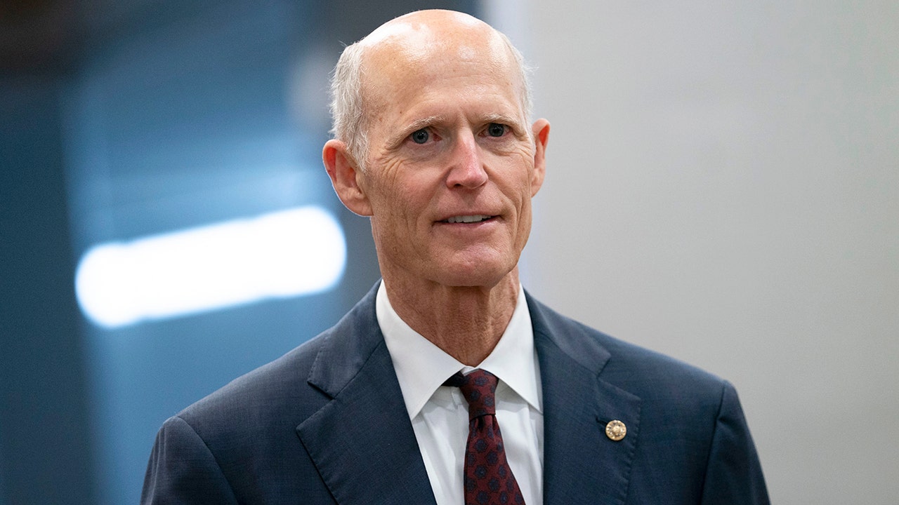 Sen. Rick Scott, R-Fla., in the Senate Subway during a vote at the U.S. Capitol in Washington, D.C., on Friday, March 14, 2025.