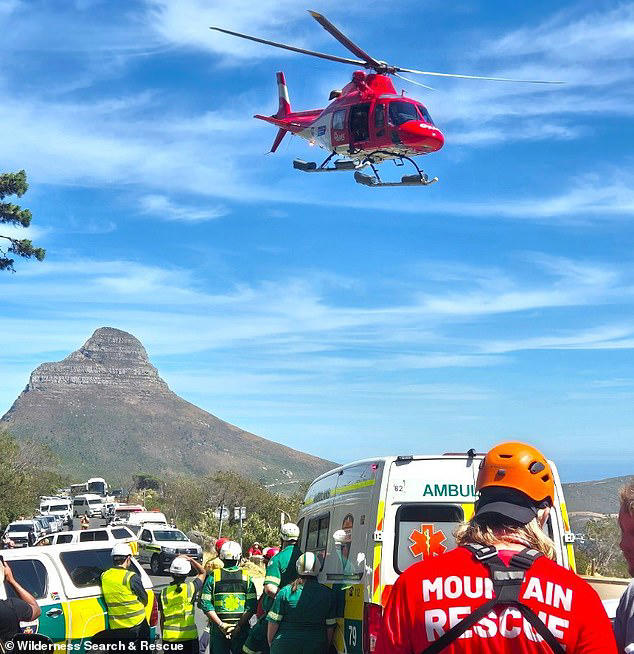 Wilderness Search & Rescue and SanParks rangers were alerted and sent teams along with a helicopter to search the front of the mountain for his body 